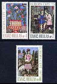 Greece 1975 Europa (Paintings) set of 3 unmounted mint, SG 1300-02, stamps on , stamps on  stamps on europa, stamps on  stamps on arts