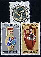 Greece 1976 Europa perf set of 3 unmounted mint, SG 1334-36, stamps on , stamps on  stamps on europa, stamps on  stamps on ceramics, stamps on  stamps on pottery