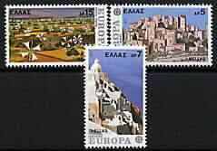 Greece 1977 Europa perf set of 3 unmounted mint, SG 1365-67, stamps on , stamps on  stamps on europa, stamps on  stamps on tourism