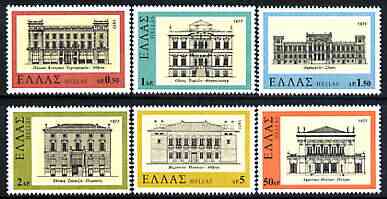 Greece 1977 19th-Century Hellenic Architecture perf set of 6 unmounted mint, SG 1381-86, stamps on , stamps on  stamps on architecture