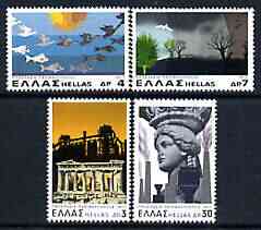 Greece 1977 Environmental Protection perf set of 4 unmounted mint, SG 1389-92, stamps on environment, stamps on buildings, stamps on ancient greece, stamps on trees