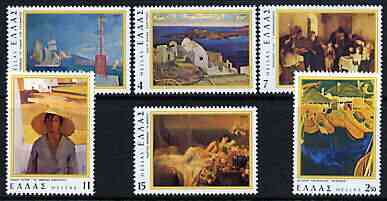 Greece 1977 Greek Paintings perf set of 6 unmounted mint, SG 1398-1403, stamps on arts, stamps on 
