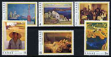 Greece 1977 Greek Paintings perf set of 6 unmounted mint, SG 1398-1403, stamps on arts, stamps on 