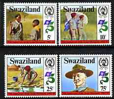 Swaziland 1982 75th Anniversary of Scouting perf set of 4 unmounted mint, SG 416-19, stamps on scouts