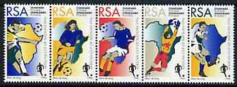 South Africa 1996 African Nations Football Championships perf strip of 5 unmounted mint, SG 898a, stamps on , stamps on  stamps on football, stamps on  stamps on sport