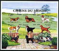 Mali 1997 ? Dogs of the World imperf sheetlet containing set of 9 unmounted mint, stamps on dogs, stamps on basset, stamps on dachshund, stamps on irish, stamps on setter, stamps on gordon, stamps on st bernard, stamps on bernese, stamps on poodle, stamps on pointer