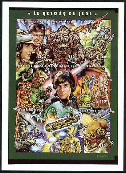 Mali 1999 Star Wars #01 The Return of the Jedi imperf composite sheetlet containing 9 values, unmounted mint, Mi 1946-54B, stamps on space, stamps on sci-fi, stamps on films, stamps on cinema