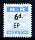 Northern Rhodesia 1951-68 Railway Parcel stamp 6d (small numeral - sans serifs) overprinted EP (Pemba) unmounted mint, stamps on railways, stamps on cinderella, stamps on  kg6 , stamps on 