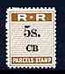 Northern Rhodesia 1951-68 Railway Parcel stamp 5s (small numeral) overprinted CB (Chisamba) unmounted mint*, stamps on , stamps on  stamps on railways, stamps on cinderella, stamps on  stamps on  kg6 , stamps on  stamps on 