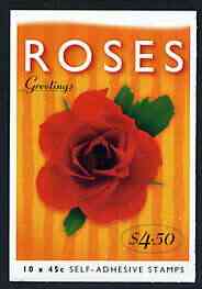 Australia 1997 St Valentine's Day $4.50 self-adhesive booklet, pristine SG SB113, stamps on , stamps on  stamps on self adhesive, stamps on  stamps on love, stamps on  stamps on roses, stamps on  stamps on flowers, stamps on  stamps on 