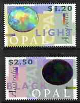 Australia 1995 Opals perf set of 2 unmounted mint, SG 1518-19, stamps on minerals, stamps on holograms
