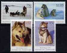 Australian Antarctic Territory 1994 Departure of Huskies perf set of 4 unmounted mint, SG 104-107, stamps on , stamps on  stamps on polar, stamps on  stamps on dogs, stamps on  stamps on huskies