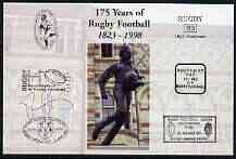 Postcard privately produced in 1998 (coloured) for the 175th Anniversary of Rugby, signed by Tom Smith (Scotland - 40 caps, British Lions & Northampton) unused and pristi..., stamps on rugby, stamps on sport, stamps on scots, stamps on scotland