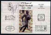 Postcard privately produced in 1998 (coloured) for the 175th Anniversary of Rugby, signed by Bruce Reihana (New Zealand - 2 caps & Northampton) unused and pristine, stamps on , stamps on  stamps on rugby, stamps on  stamps on sport