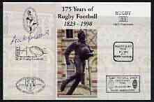 Postcard privately produced in 1998 (coloured) for the 175th Anniversary of Rugby, signed by Andy Blowers (New Zealand - 11 caps & Northampton) unused and pristine, stamps on , stamps on  stamps on rugby, stamps on  stamps on sport