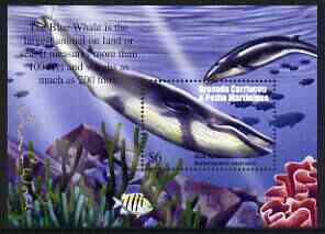Grenada - Grenadines 2002 Flora & Fauna perf m/sheet (Blue Whale), signed by Thomas C Wood the designer, unmounted mint, stamps on whales, stamps on mammals