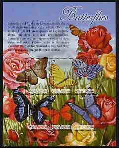 Grenada - Grenadines 2002 Flora & Fauna perf composite sheetlet containing 6 values (Butterflies), signed by Thomas C Wood the designer, unmounted mint, stamps on butterflies