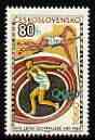 Czechoslovakia 1964 Discus & Pole Vault 80h (from Tokyo Olympic Games set) unmounted mint, SG 1441, stamps on discus, stamps on pole vault
