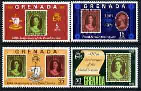 Grenada 1971 Anniversary of Postal Services perf set of 4 unmounted mint, SG 450-53, stamps on , stamps on  stamps on postal, stamps on  stamps on stamp on stamp, stamps on  stamps on stamponstamp