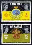 Bahamas 1967 Diamond Jubilee of World Scouting perf set of 2 unmounted mint, SG 310-11, stamps on scouts