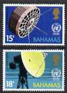Bahamas 1973 IMO & WMO Centenary perf set of 2 unmounted mint, SG 410-11, stamps on weather, stamps on satellites