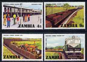 Zambia 1976 Opening of Tanzania-Zambia Railway perf set of 4 unmounted mint, SG 253-56, stamps on , stamps on  stamps on railways, stamps on  stamps on copper, stamps on  stamps on 