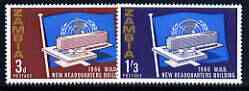 Zambia 1966 Inauguration of World Health Organisation Headquarters perf set of 2 unmounted mint, SG 116-17, stamps on , stamps on  stamps on united nations, stamps on  stamps on  who , stamps on  stamps on medical, stamps on  stamps on buildings