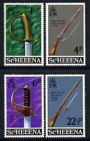 St Helena 1971 Military Equipment (2nd issue) perf set of 4 unmounted mint, SG 281-84, stamps on , stamps on  stamps on militaria