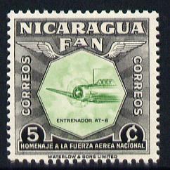 Nicaragua 1954 National Air Force Commemoration - 5c AT-6 Training Plane unmounted mint SG 1213, stamps on , stamps on  stamps on aviation, stamps on  stamps on 