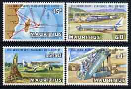 Mauritius 1971 25th Anniversary of Plaisance Airport perf set of 4 unmounted mint, SG 431-34, stamps on , stamps on  stamps on aviation, stamps on  stamps on airports, stamps on  stamps on maps, stamps on  stamps on farmab, stamps on  stamps on boeing