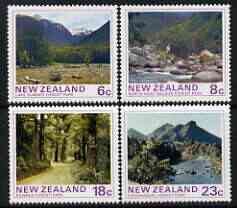 New Zealand 1975 Forest Park Scenes perf set of 4 unmounted mint, SG 1075-78, stamps on , stamps on  stamps on tourism, stamps on  stamps on national parks, stamps on  stamps on parks