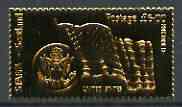 Staffa 1976 National Flags  USA embossed in 23k gold foil (Rosen #367) unmounted mint, stamps on flags