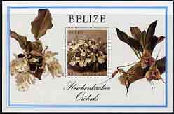 Belize 1987 Christmas Orchids (Sanders Reichenbachia) $3 perf m/sheet unmounted mint, SG MS 1023a, stamps on christmas, stamps on flowers, stamps on orchids