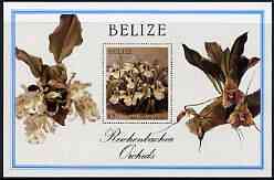 Belize 1987 Christmas Orchids (Sanders' Reichenbachia) $3 perf m/sheet unmounted mint, SG MS 1023a, stamps on , stamps on  stamps on christmas, stamps on  stamps on flowers, stamps on  stamps on orchids