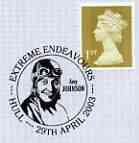 Postmark - Great Britain 2003 cover for Extreme Endeavours with special Hull cancel with illustration of Amy Johnson, stamps on aviation, stamps on women