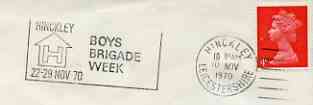 Postmark - Great Britain 1970 cover bearing illustrated slogan cancellation for Boys Brigade Week (Hinckley), stamps on , stamps on  stamps on boys brigade