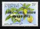 St Vincent - Grenadines 1985 Guava 75c (as SG 399) with Royal Visit opt inverted, unmounted mint*, stamps on , stamps on  stamps on food, stamps on  stamps on royalty, stamps on  stamps on royal visit, stamps on  stamps on fruit