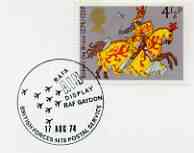 Postmark - Great Britain 1974 card bearing illustrated cancellation for RAF Air Display at RAF Gaydon (BFPS), stamps on , stamps on  stamps on , stamps on  stamps on  raf , stamps on  stamps on aviation