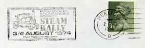 Postmark - Great Britain 1974 cover bearing illustrated slogan cancellation for Ross on Wye Steam Rally, stamps on steam, stamps on transport