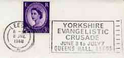 Postmark - Great Britain 1968 cover bearing illustrated slogan cancellation for Yorkshire Evangelistic Crusade, stamps on , stamps on  stamps on religion, stamps on  stamps on missionaries