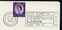 Postmark - Great Britain 1968 cover bearing illustrated slogan cancellation for BBC Radio Leeds, stamps on radio
