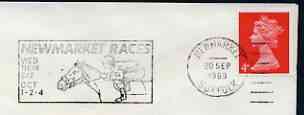Postmark - Great Britain 1969 cover bearing illustrated slogan cancellation for Newmarket Races, stamps on , stamps on  stamps on sport, stamps on  stamps on horses, stamps on  stamps on horse racing