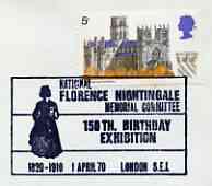 Postmark - Great Britain 1970 cover bearing illustrated cancellation for National Florence Nightingale Memorial Committee, stamps on , stamps on  stamps on personalities, stamps on  stamps on  medical, stamps on  stamps on women, stamps on  stamps on nurses
