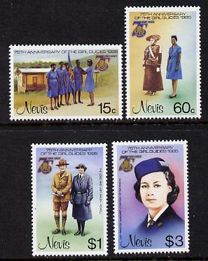 Nevis 1985 Girl Guides set of 4 unmounted mint SG 293-6, stamps on , stamps on  stamps on scouts      royalty