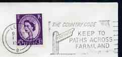 Postmark - Great Britain 1965 cover bearing illustrated slogan cancellation for The Country Code, stamps on walking, stamps on heritage