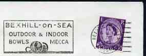 Postmark - Great Britain 1965 cover bearing illustrated slogan cancellation for Bexhill Bowls Mecca, stamps on , stamps on  stamps on sport, stamps on  stamps on bowls