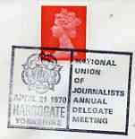 Postmark - Great Britain 1970 cover bearing illustrated cancellation for National Union of Journalists Annual Meeting, stamps on , stamps on  stamps on newspapers