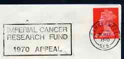 Postmark - Great Britain 1970 cover bearing illustrated slogan cancellation for Imperial Cancer Research Fund, stamps on medical, stamps on diseases