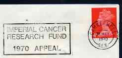 Postmark - Great Britain 1970 cover bearing illustrated slogan cancellation for Imperial Cancer Research Fund, stamps on , stamps on  stamps on medical, stamps on  stamps on diseases