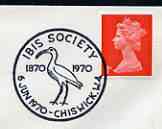 Postmark - Great Britain 1970 cover bearing illustrated cancellation for Ibis Society, stamps on , stamps on  stamps on birds, stamps on  stamps on ibis